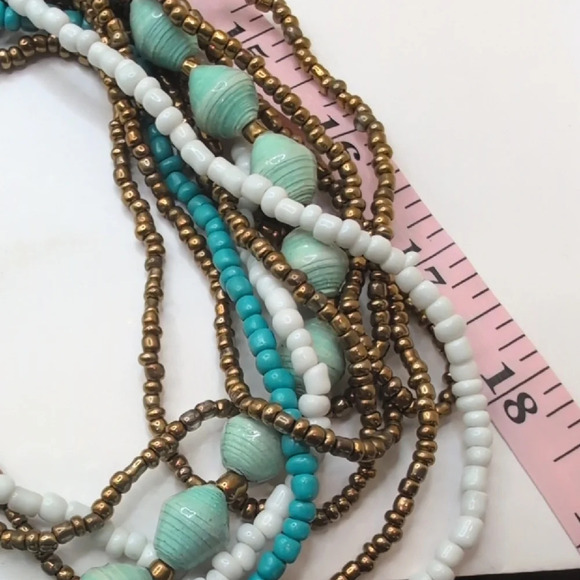 Turquoise Multi-Strand Beaded Necklace - Picture 4 of 4
